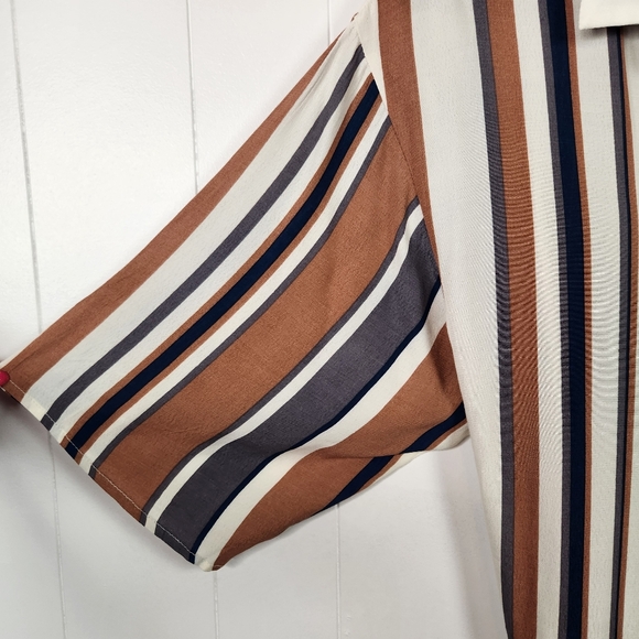 The Dress Forum Striped Midi Summer Classic Vacation Resort Elbow Sleeves Medium - Picture 7 of 13